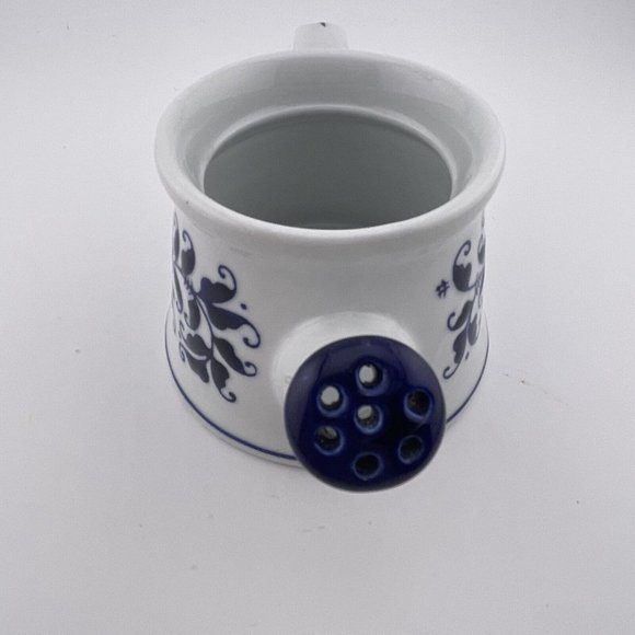 Holtkamp Greenhouses Inc. 2" Blue White Ceramic‎ Watercan Planter Succulent Pot - Picture 2 of 7